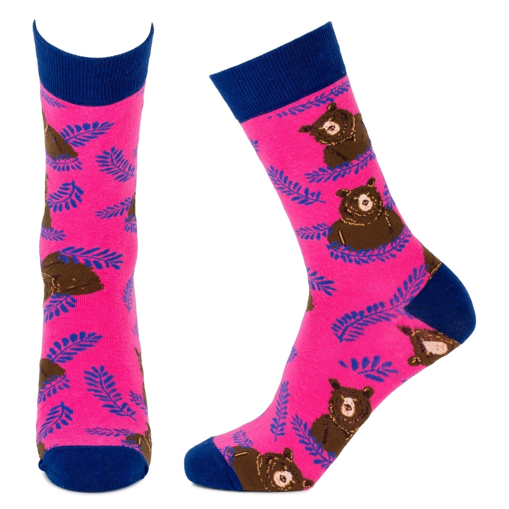 Ladies Bear Pink Socks