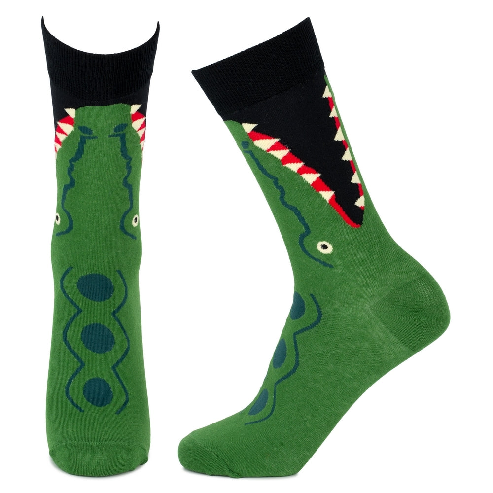 Ladies Snappy Crocodile Green Socks