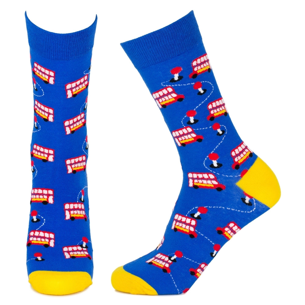 Ladies London Red Bus Blue Socks