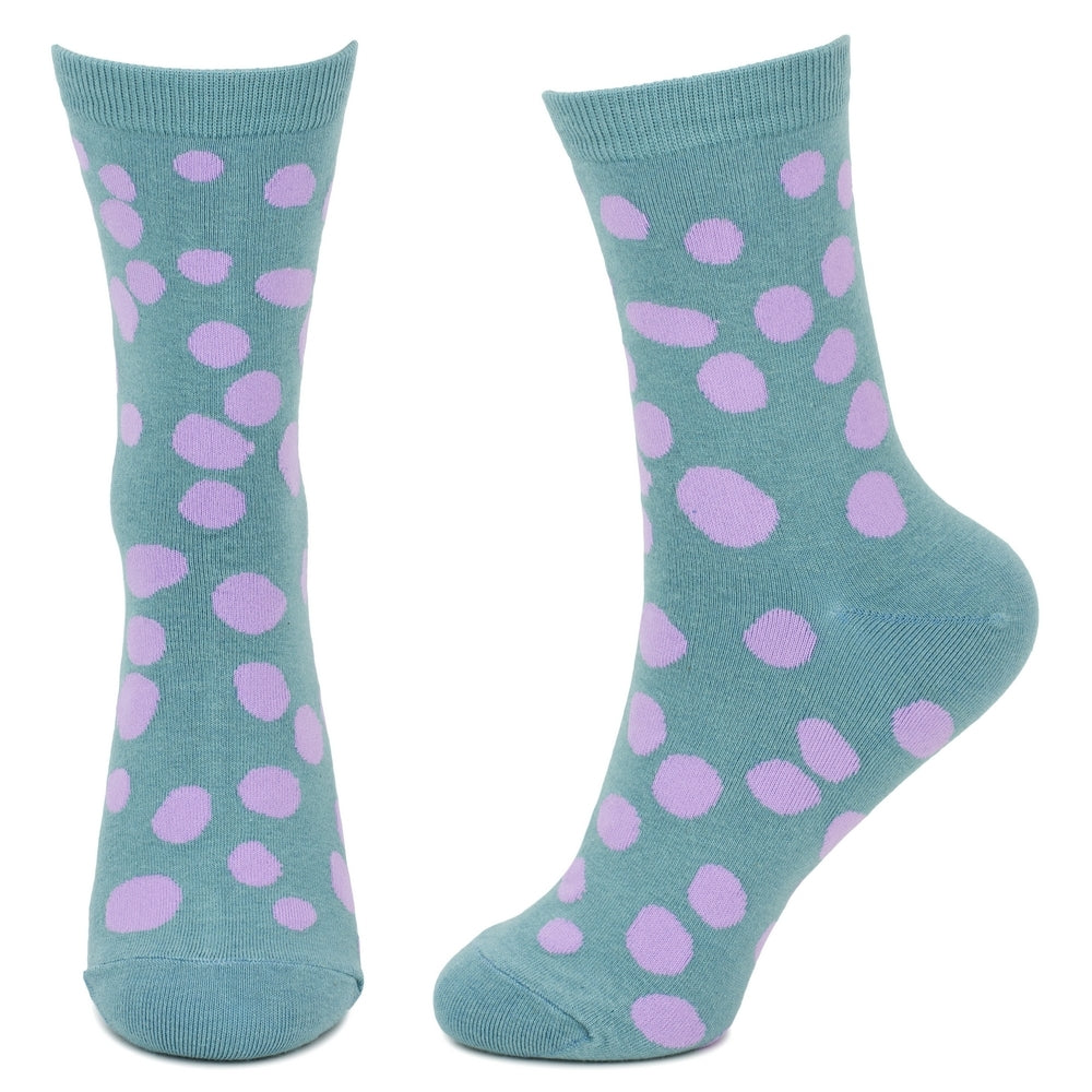 Ladies Dalmatian Spot Aqua Blue Socks