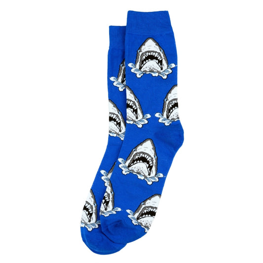 Gents Great White Shark Blue Socks