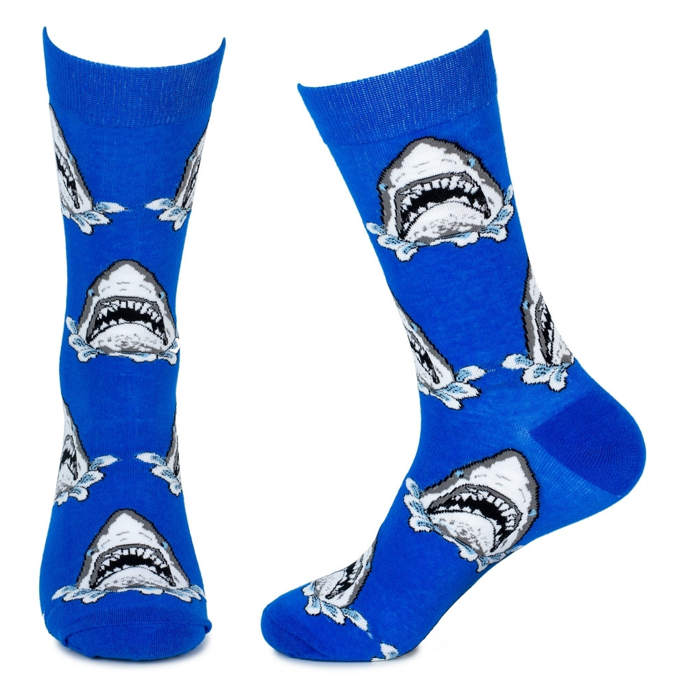 Gents Great White Shark Blue Socks