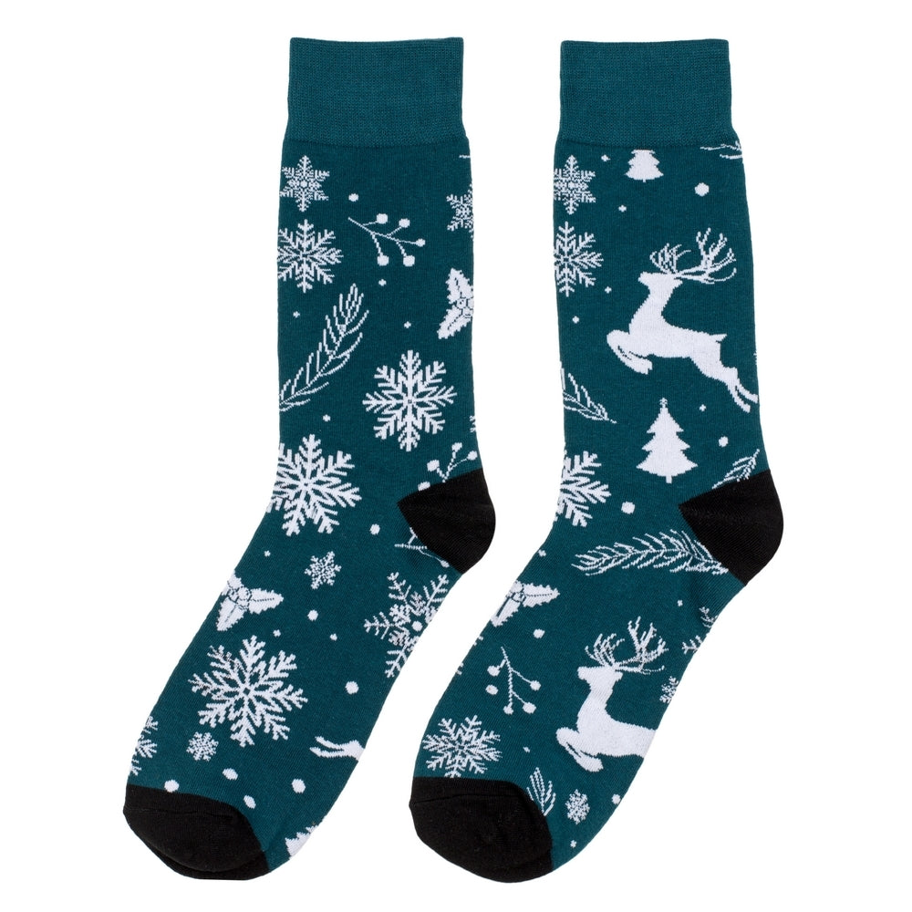 Men's Snowflake Christmas Socks – Green