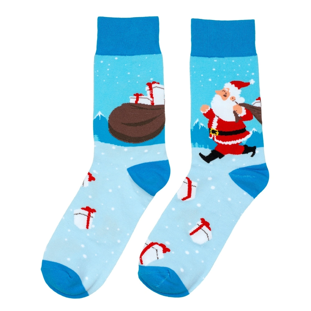 Men's Dancing Santa Socks – Blue