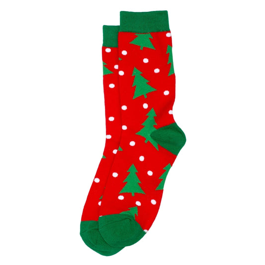 Men's Christmas Forest Socks – Red