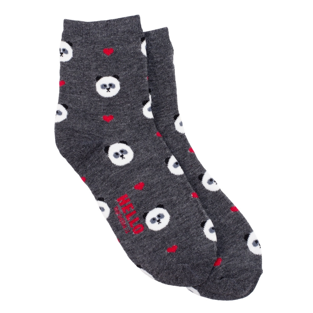 Ladies Panda Love Grey Socks