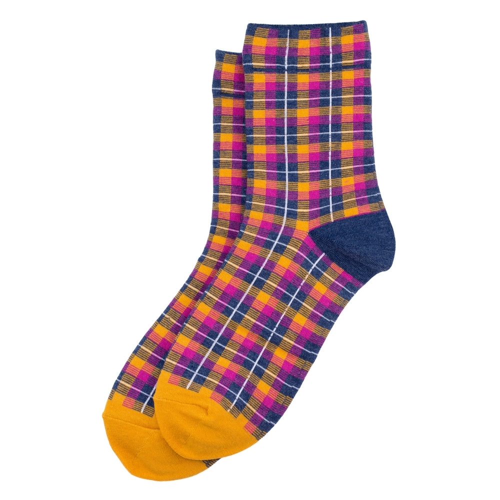 Ladies Tartan Checkers Pink Socks