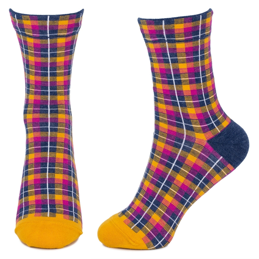 Ladies Tartan Checkers Pink Socks