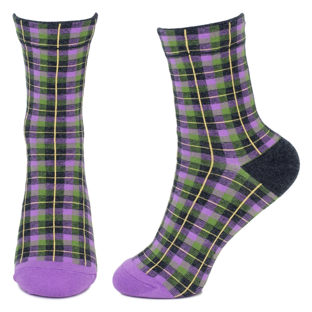 Ladies Tartan Checkers Purple Socks