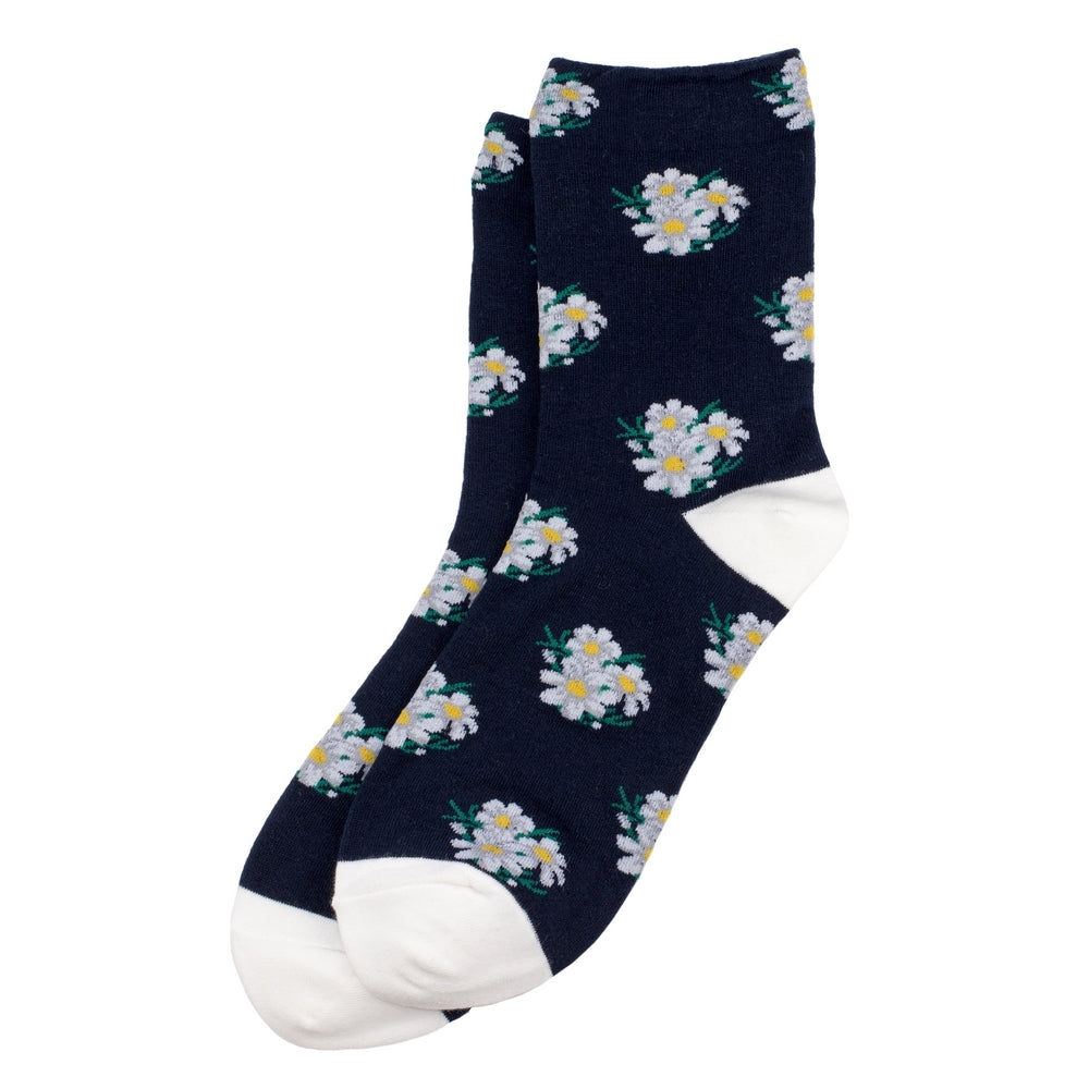 Ladies Posy Blue Socks