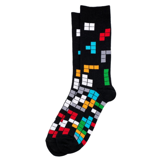 Gents Retro Tetris Black Socks