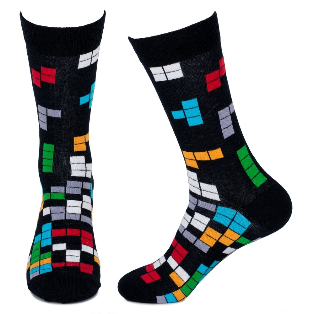 Gents Retro Tetris Black Socks