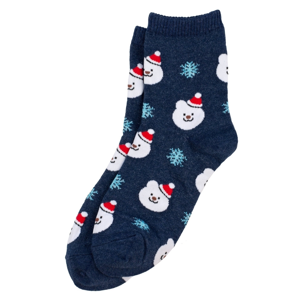 Ladies Polar Bear Icon Socks – Navy Blue