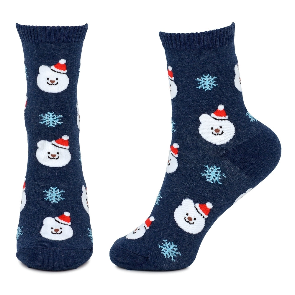 Ladies Polar Bear Icon Socks – Navy Blue