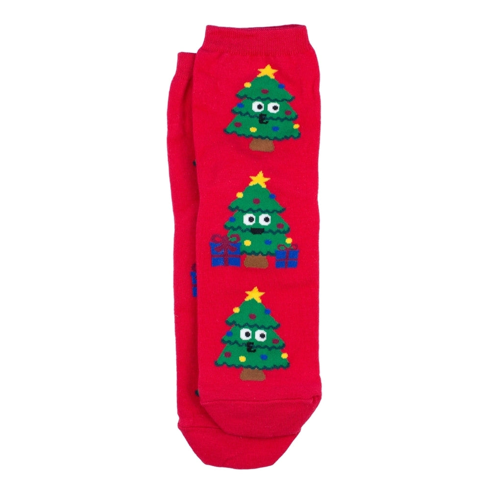 Ladies Christmas Tree Trio Socks – Red