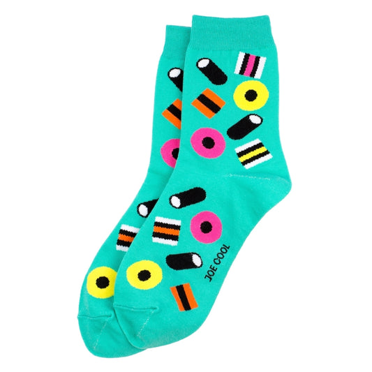 Ladies Liquorice Allsorts Green Socks