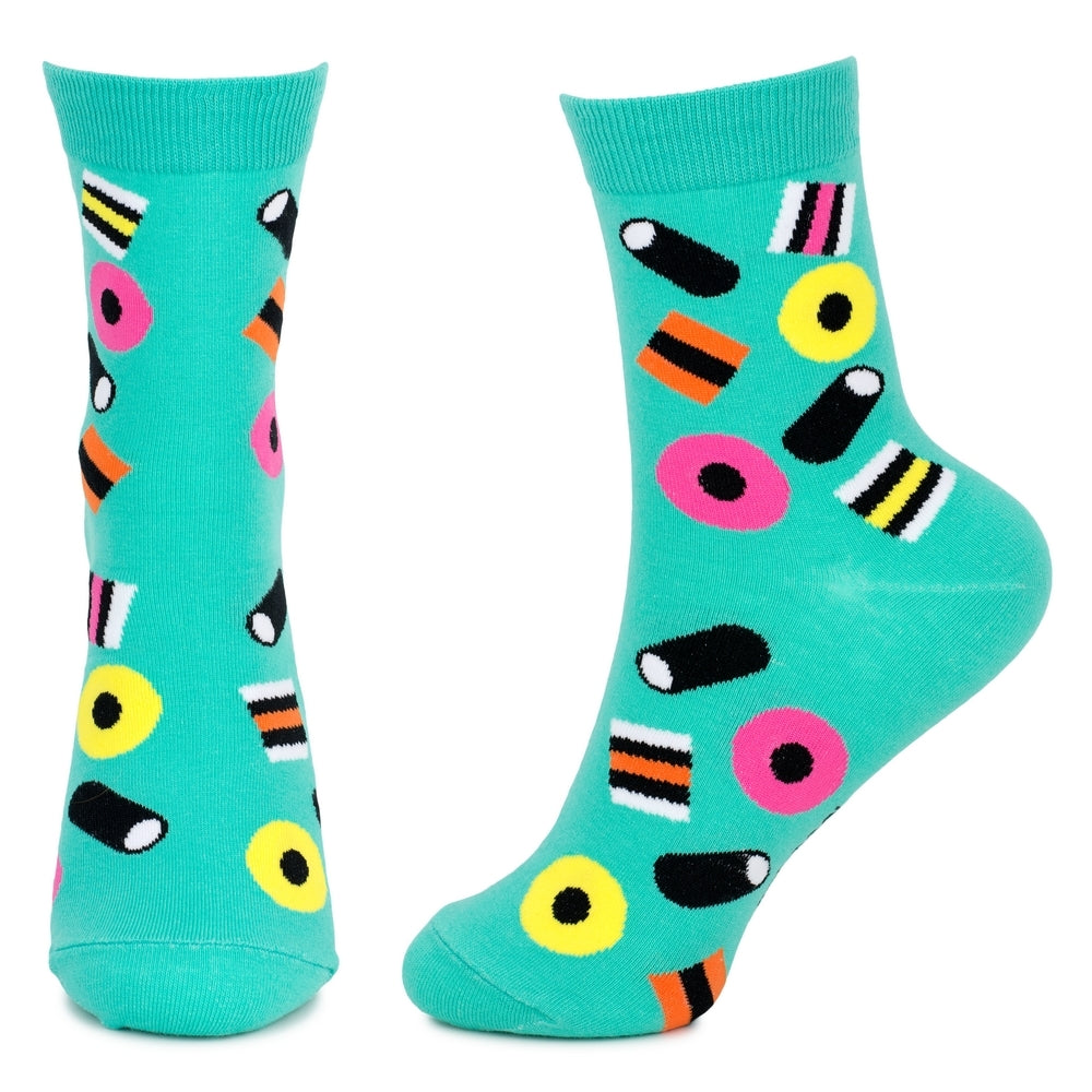 Ladies Liquorice Allsorts Green Socks