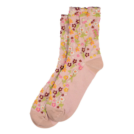 Ladies Flower Garden Pink Socks