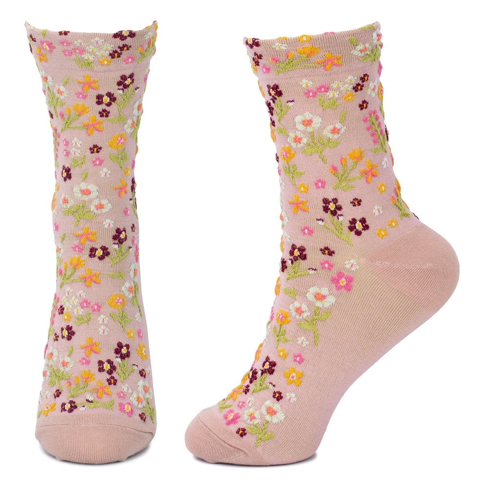 Ladies Flower Garden Pink Socks