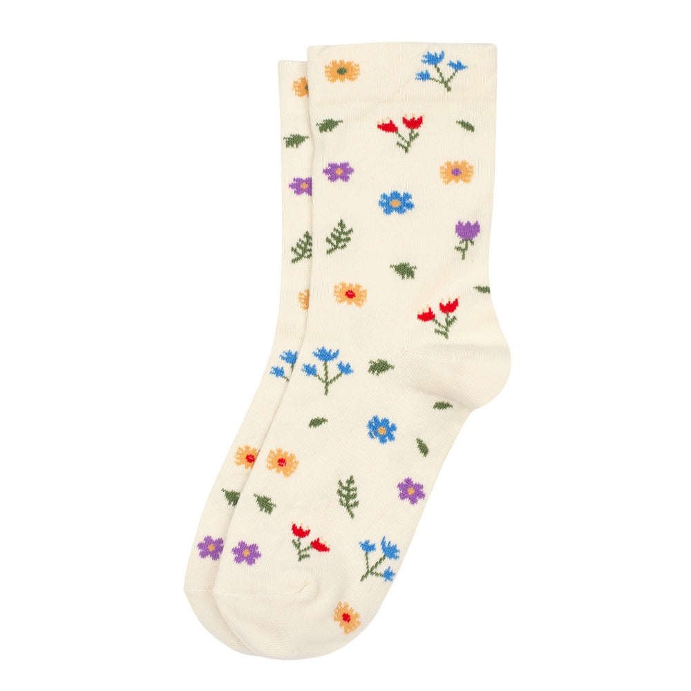 Ladies Vintage Sprig Off-White Socks