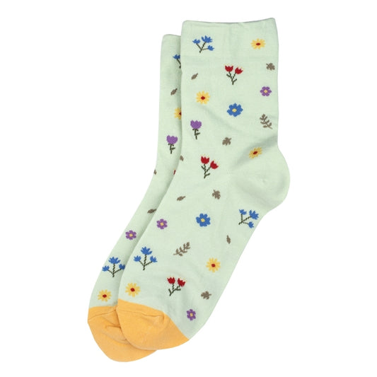 Ladies Vintage Sprig Green Socks