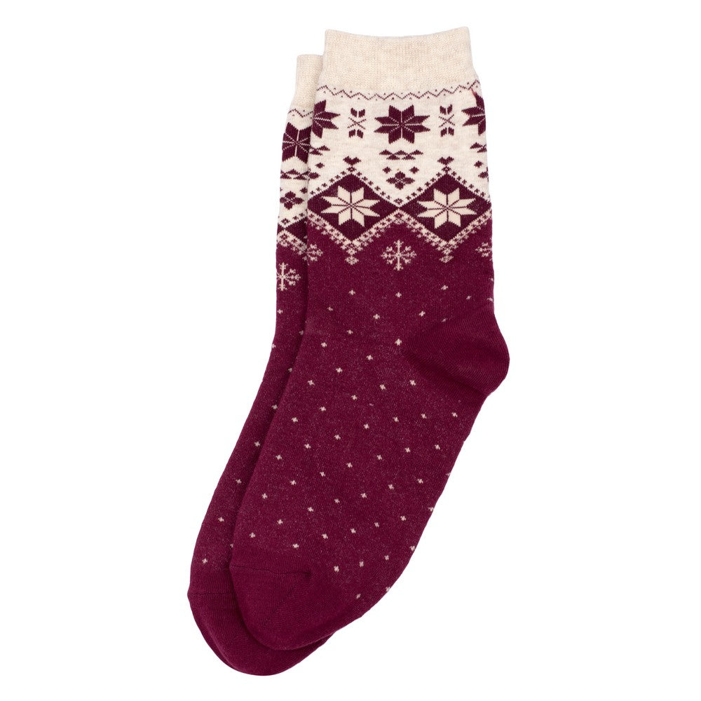Ladies Nordic Christmas Socks – Red