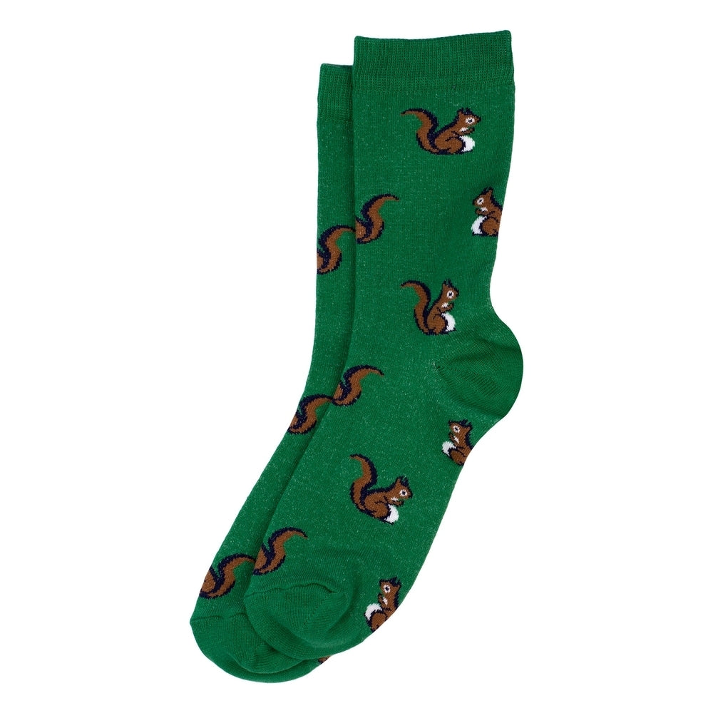 Ladies Squirrel Green Socks