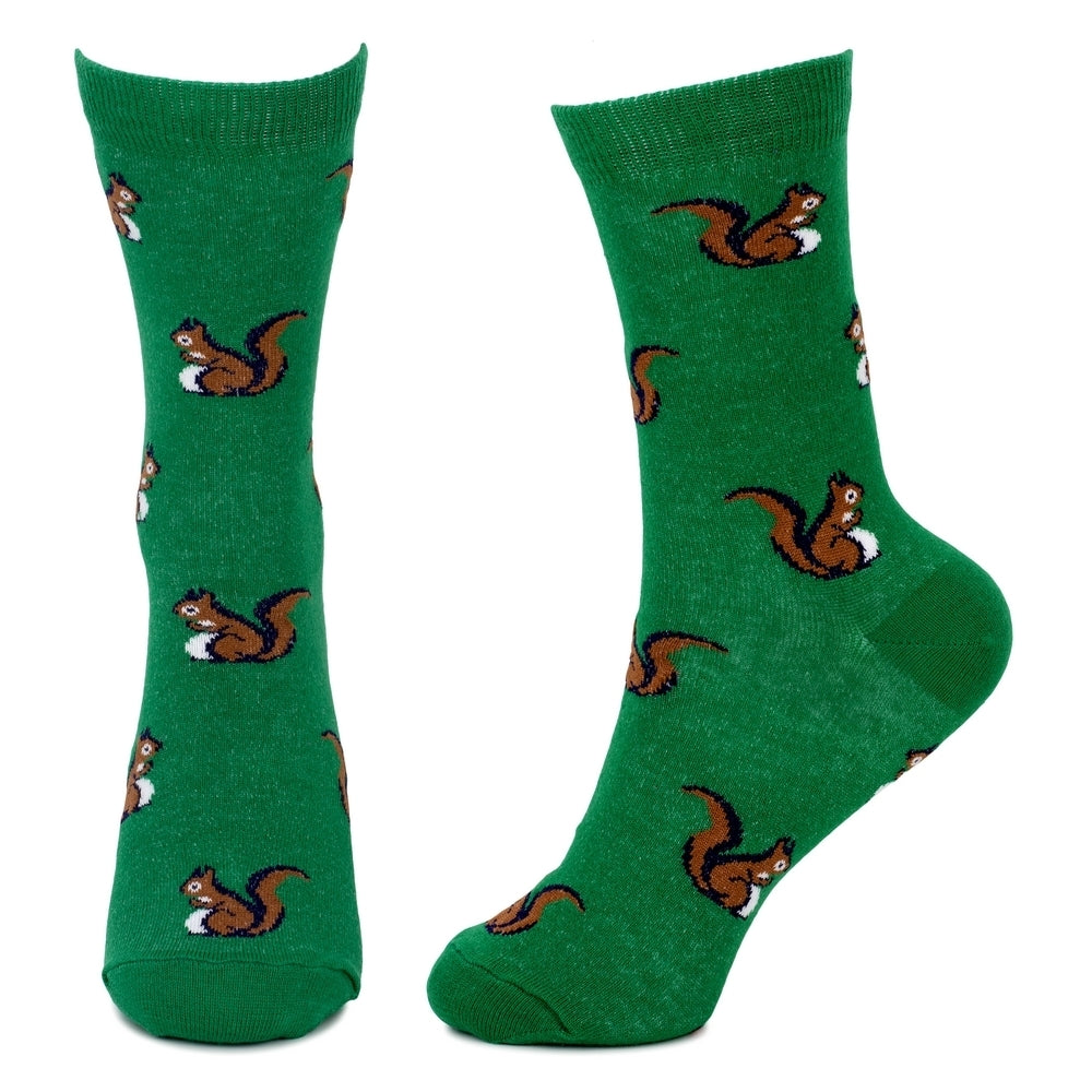 Ladies Squirrel Green Socks