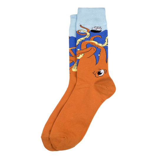 Gents Octopus Orange Socks