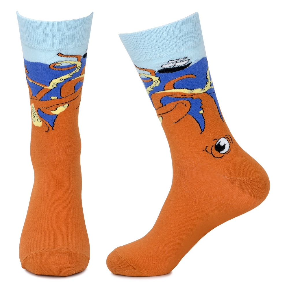 Gents Octopus Orange Socks