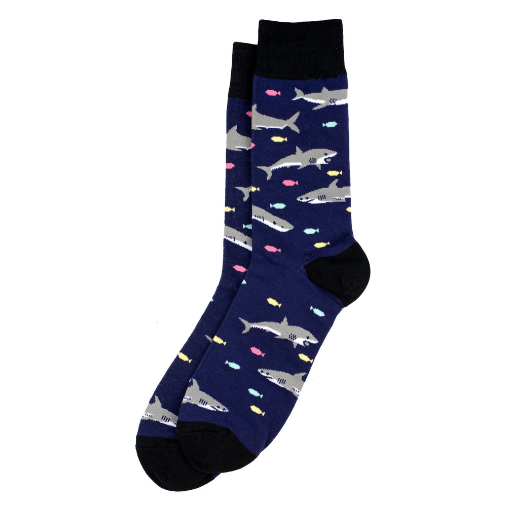 Gents Friendly Sharks Blue Socks