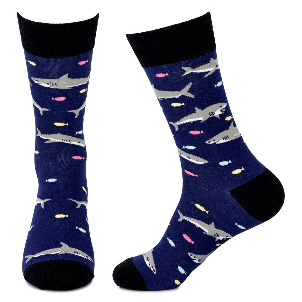 Gents Friendly Sharks Blue Socks