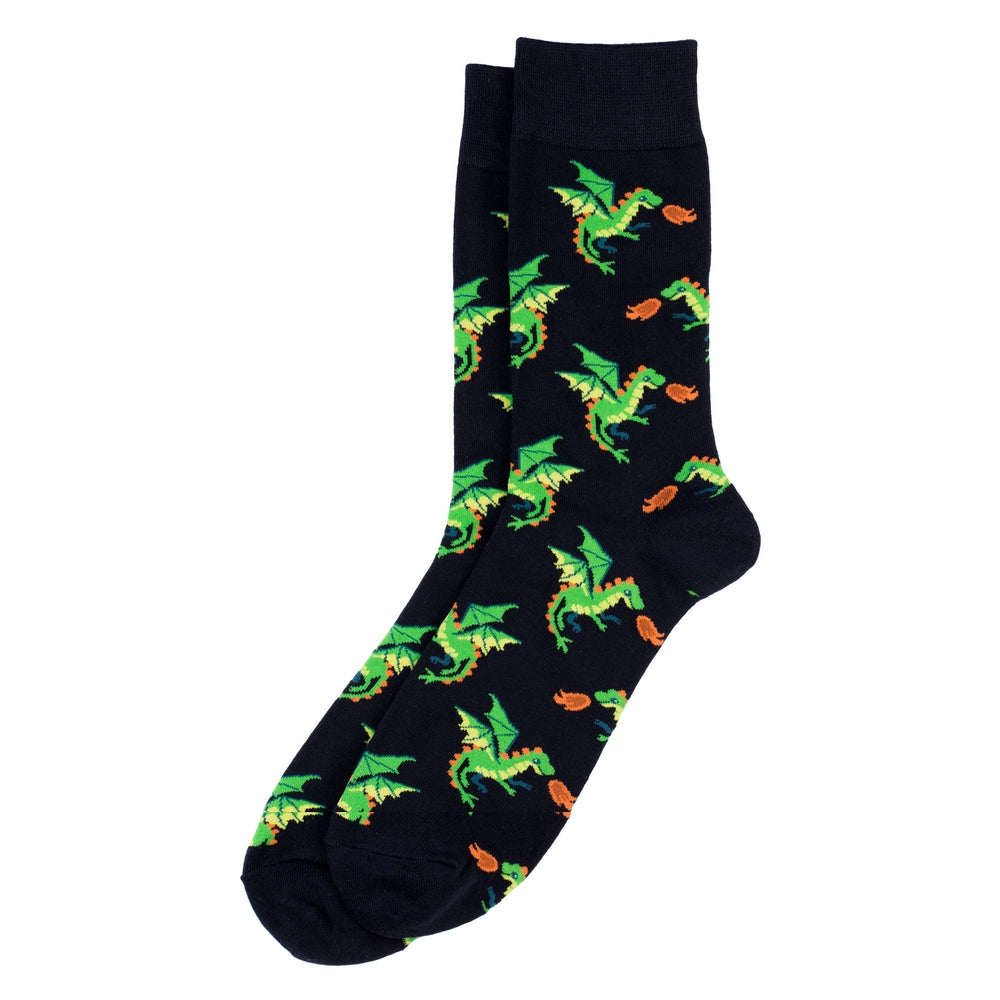 Gents Flaming Dragon Black Socks