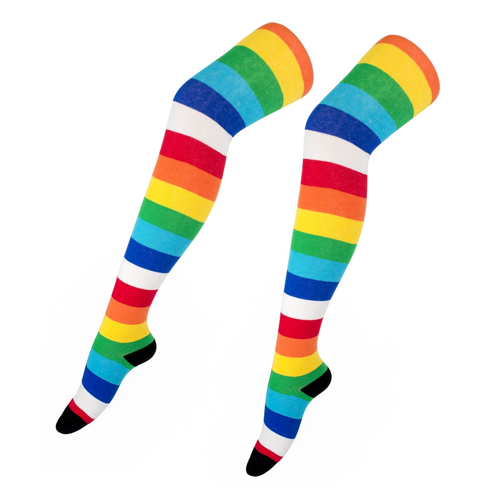 Ladies Wide Stripe Rainbow Tights