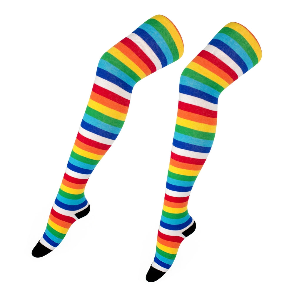 Ladies Narrow Stripe Rainbow Tights