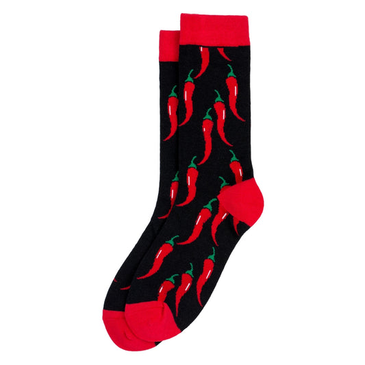 Ladies Red Hot Chilli Black Socks