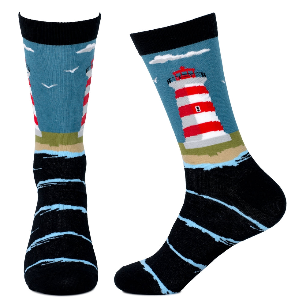 Gents Lighthouse Blue Socks