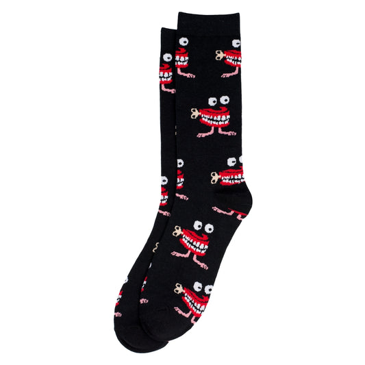 Gents Crazy Teeth Black Socks