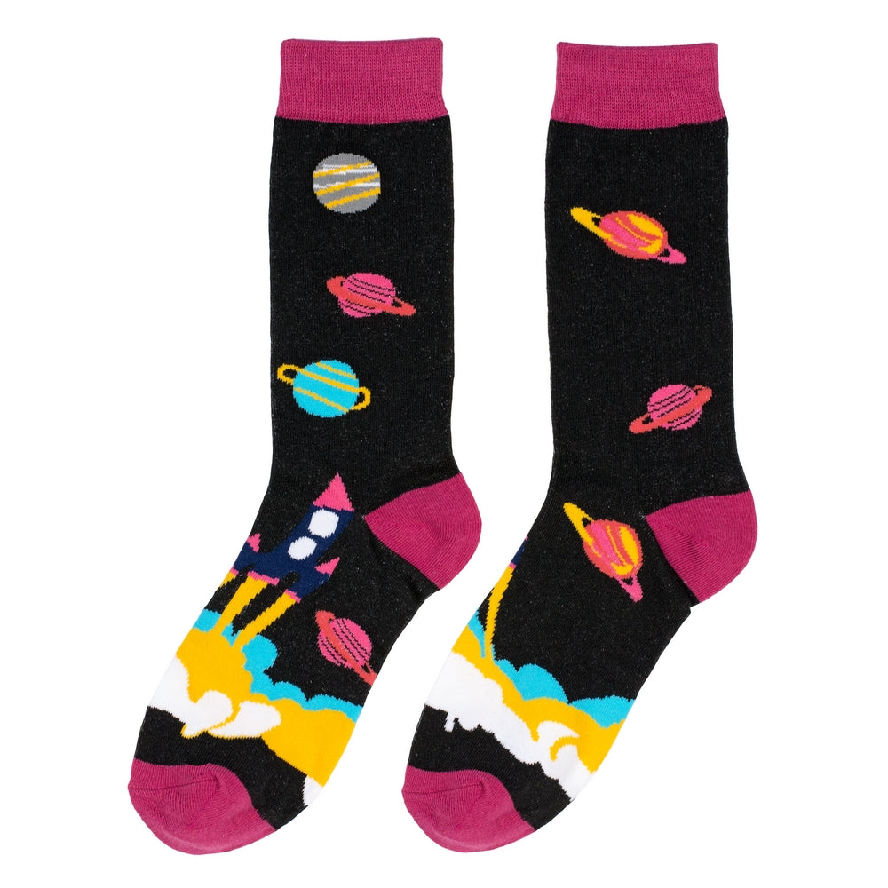 Gents Planets Black Socks