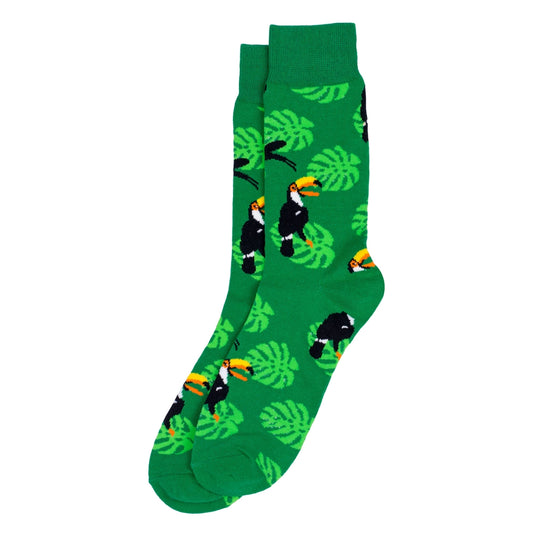 Gents Toucan & Cheeseplant Green Socks