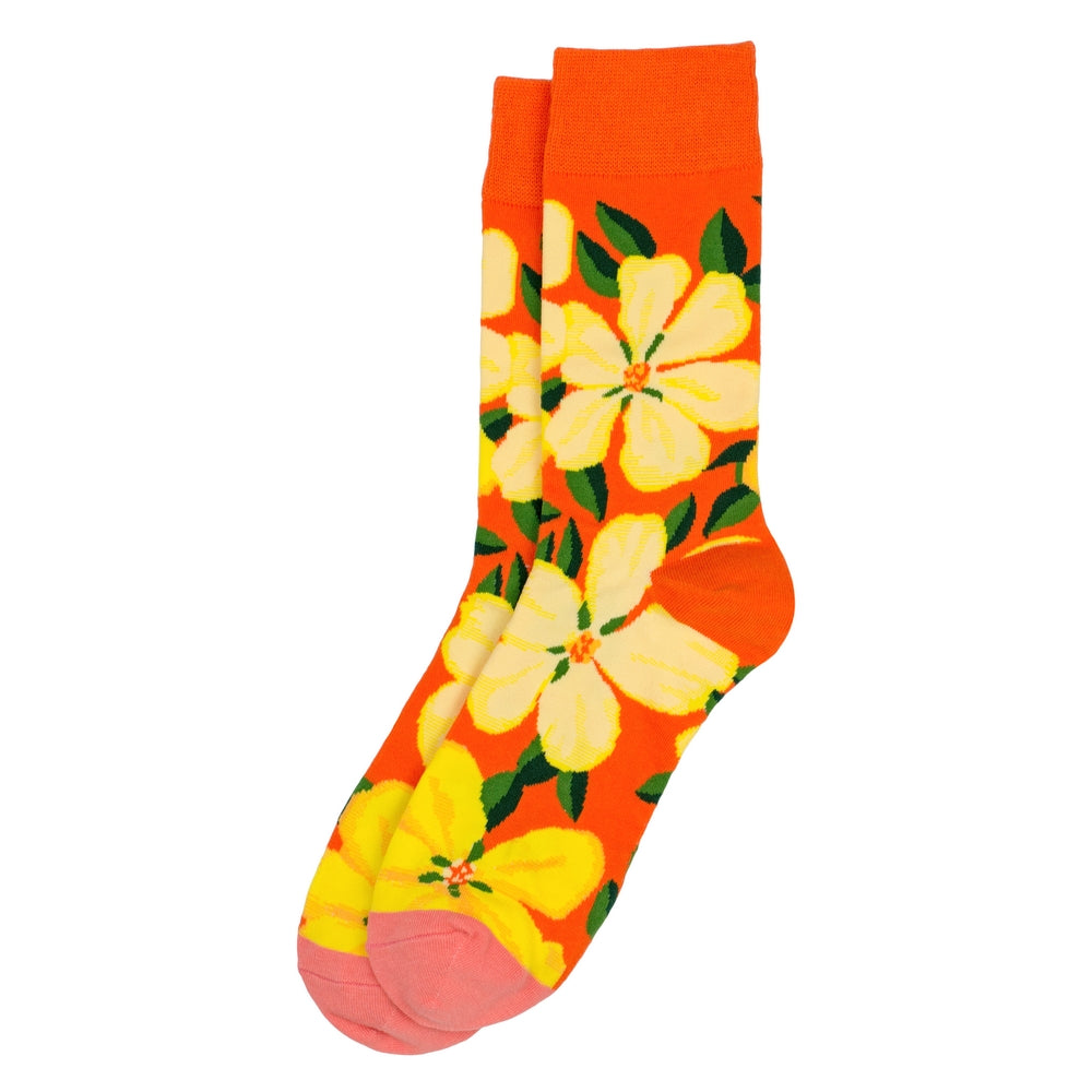 Gents Big Bloom Orange Socks