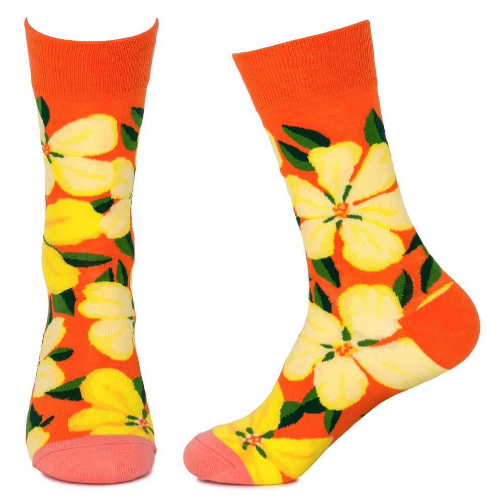 Gents Big Bloom Orange Socks