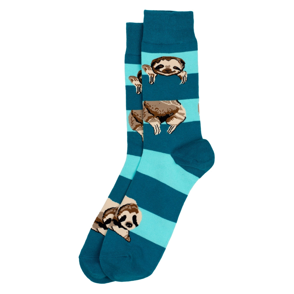 Gents Stripe Sloth Blue Socks