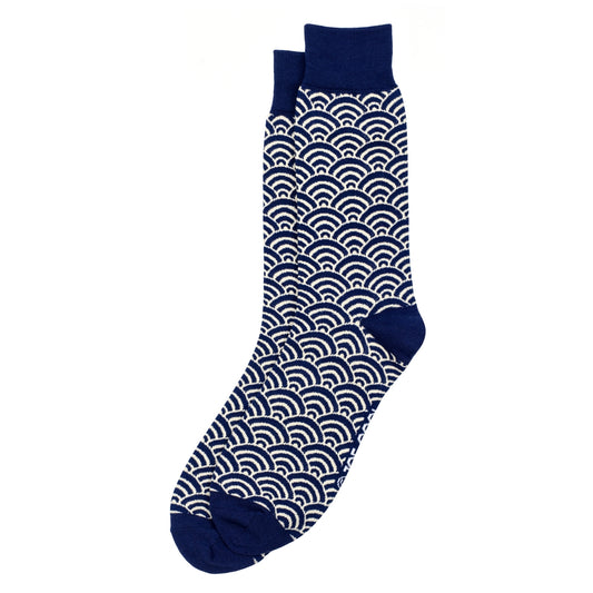 Gents Japanese Wave Blue Socks