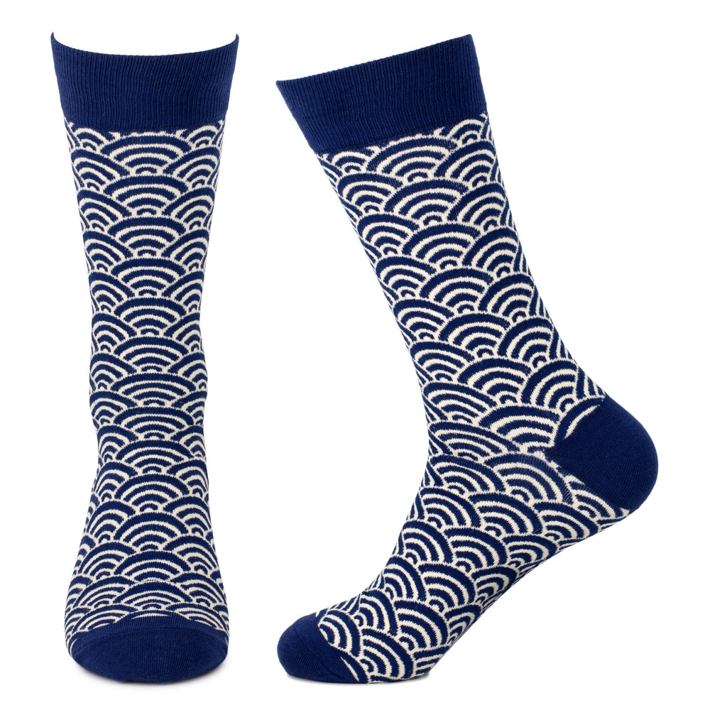 Gents Japanese Wave Blue Socks