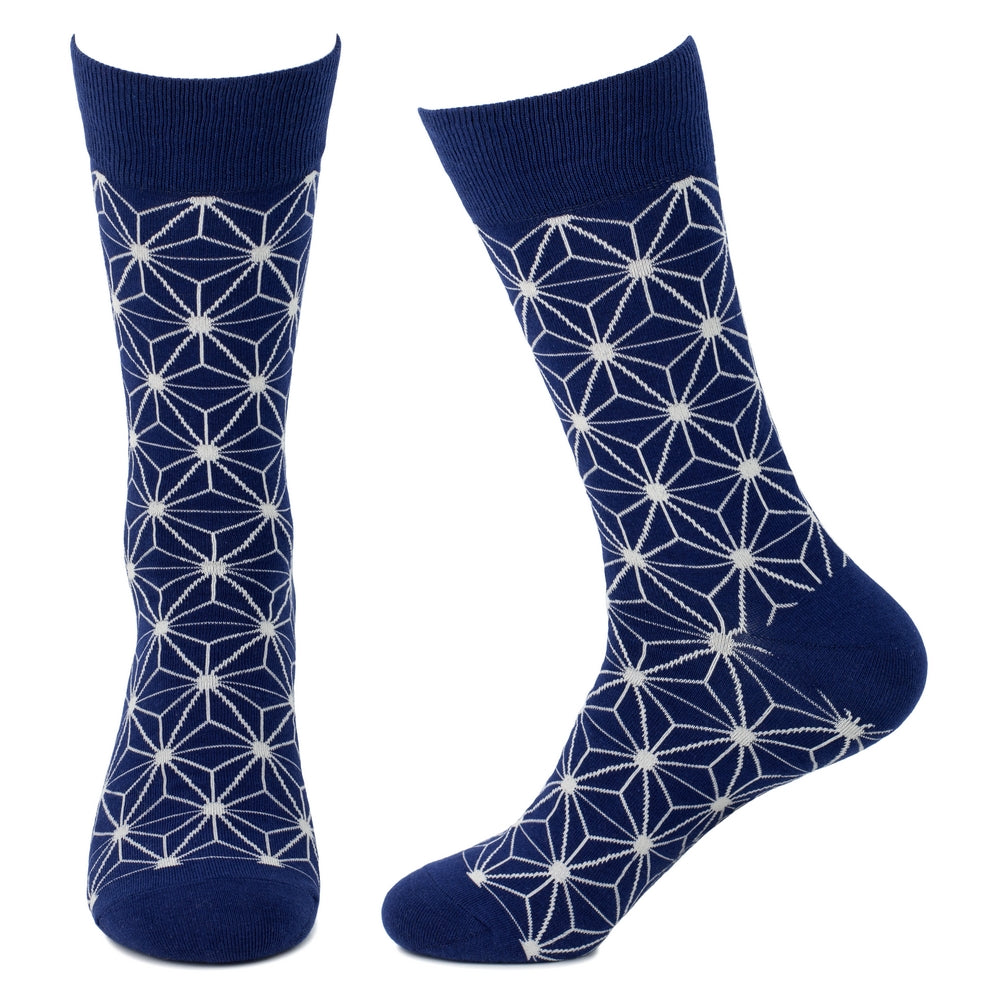 Gents Japanese Star Illusion Blue Socks