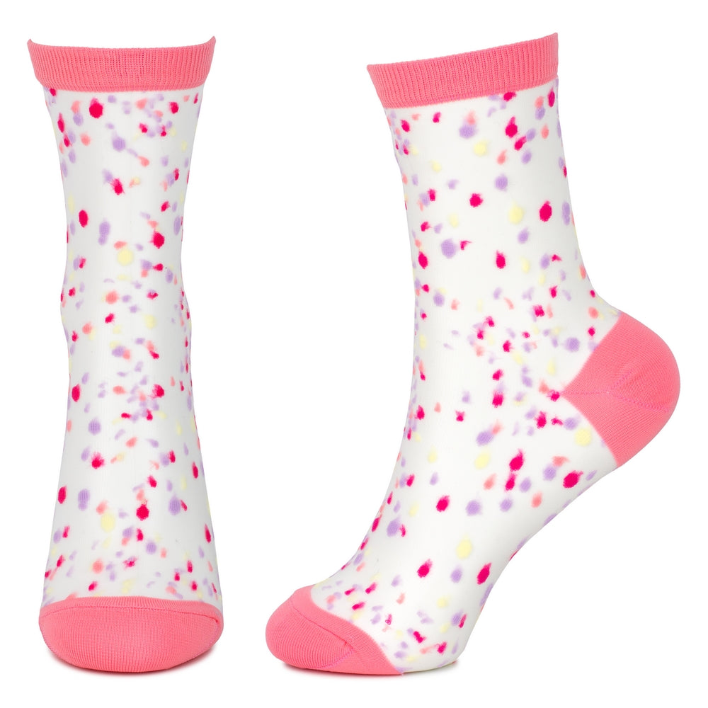 Ladies Sheer Sweet Speckle Pink Socks