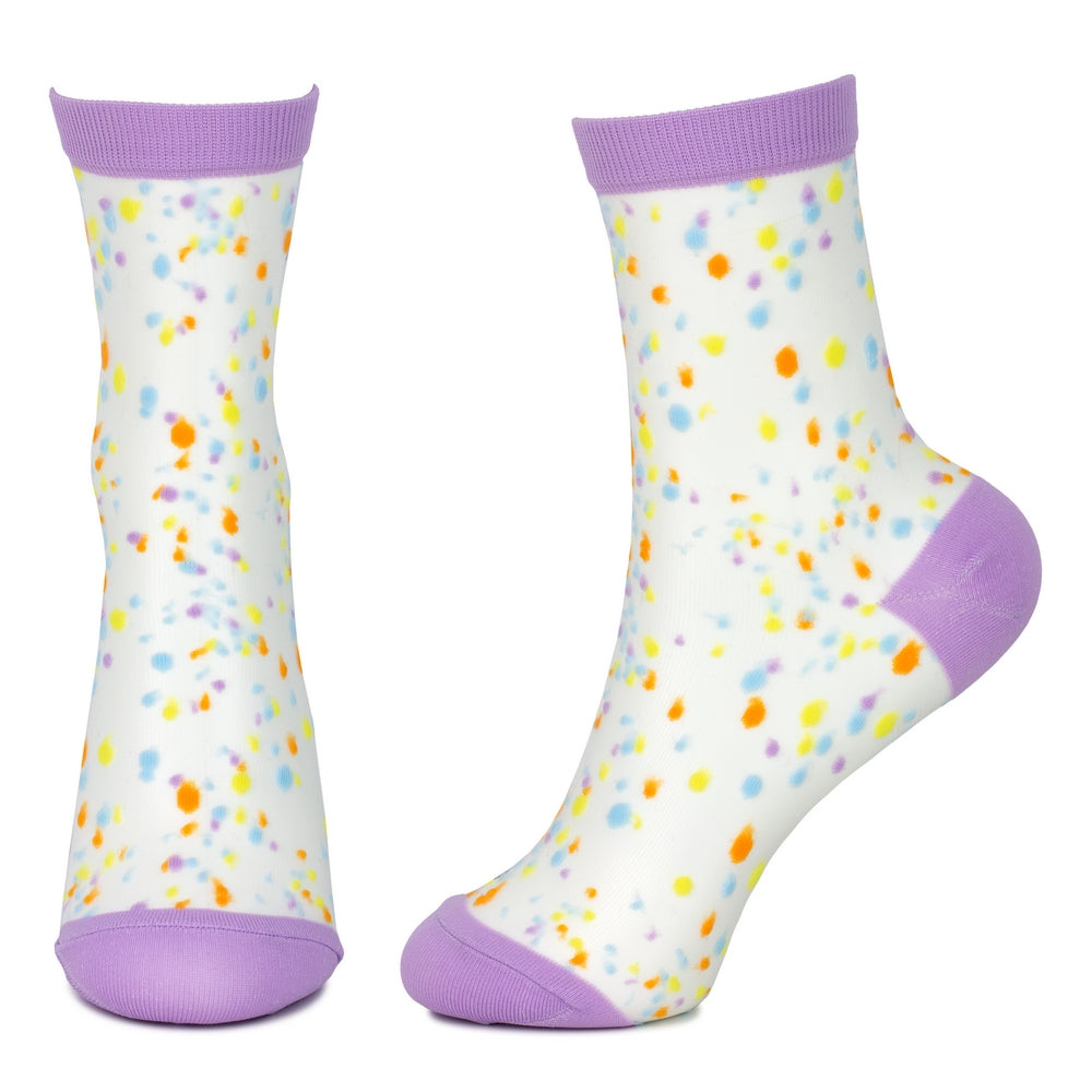 Ladies Sheer Sweet Speckle Lilac Purple Socks