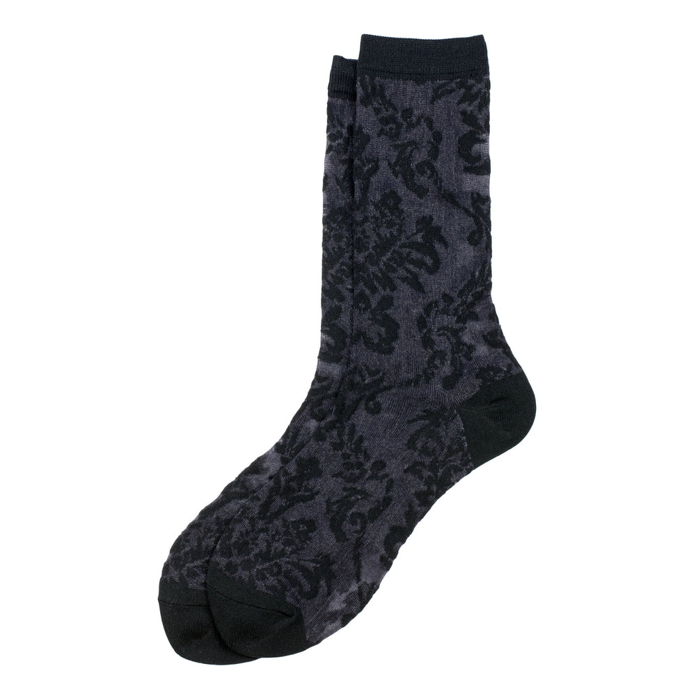 Ladies Sheer Lace Fantasia Black Socks