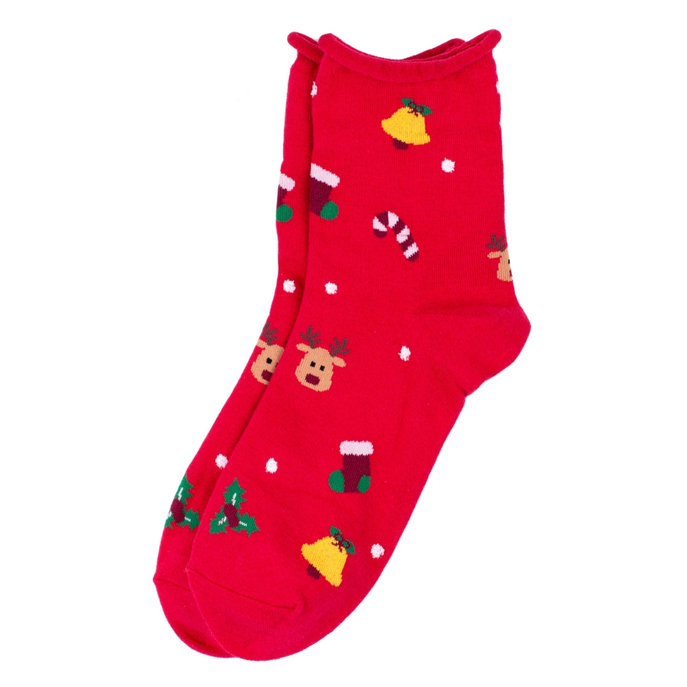 Ladies Merry Icon Socks – Red